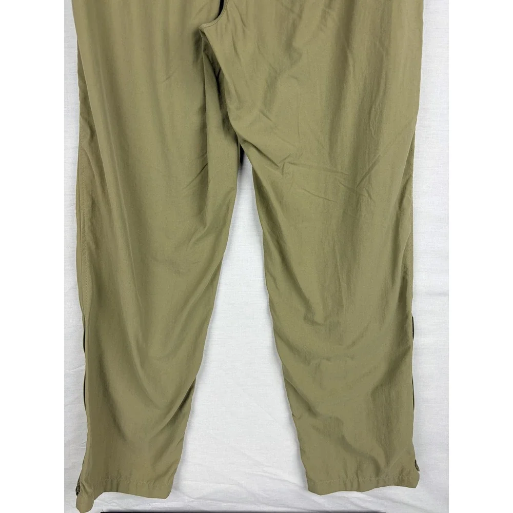 REI Co-op Mens Pleated Hiking Pants Tan Khaki Outdoor Trekking Ankle Zip L‎